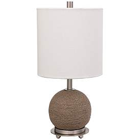 Captiva 19&quot;H Brown Natural Braided Rattan Accent Table Lamp