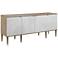 Tightrope 72" Wide 4-Door White and Natural Wood Cabinet