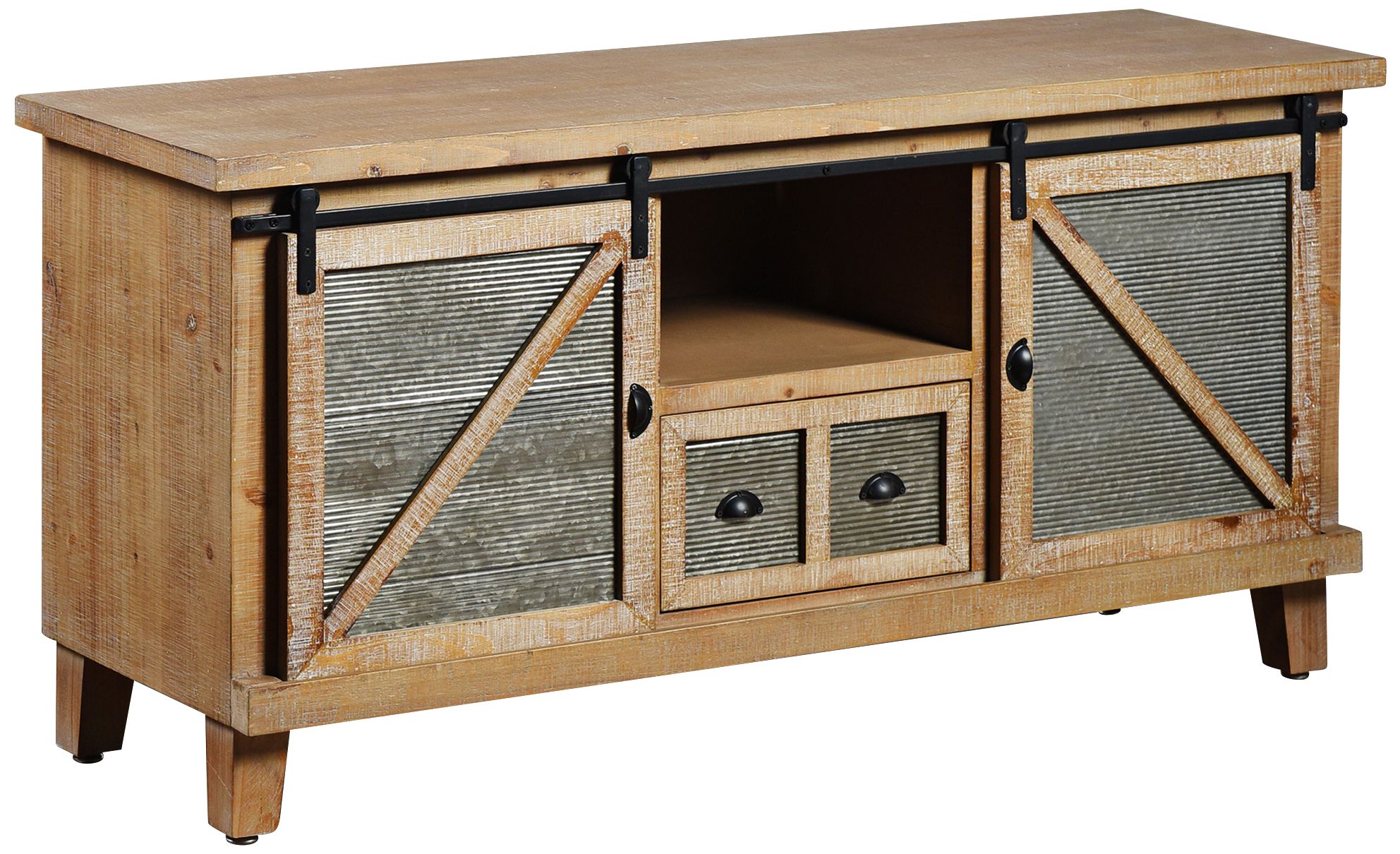 Brantley 48" Wide Natural Barn Door Media Cabinet