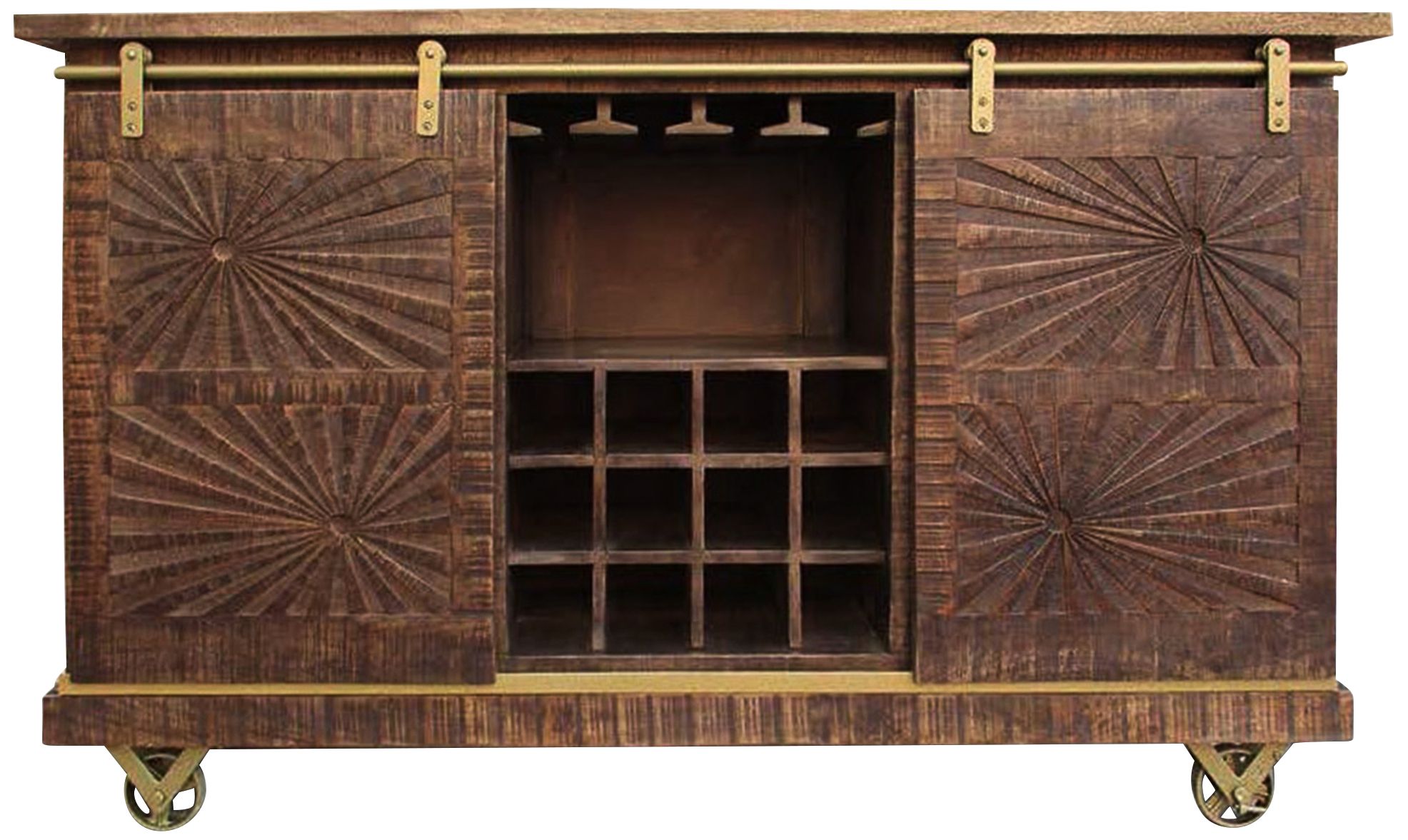 Windsor 63" Wide Chestnut Brown 2-Door Wine Buffet