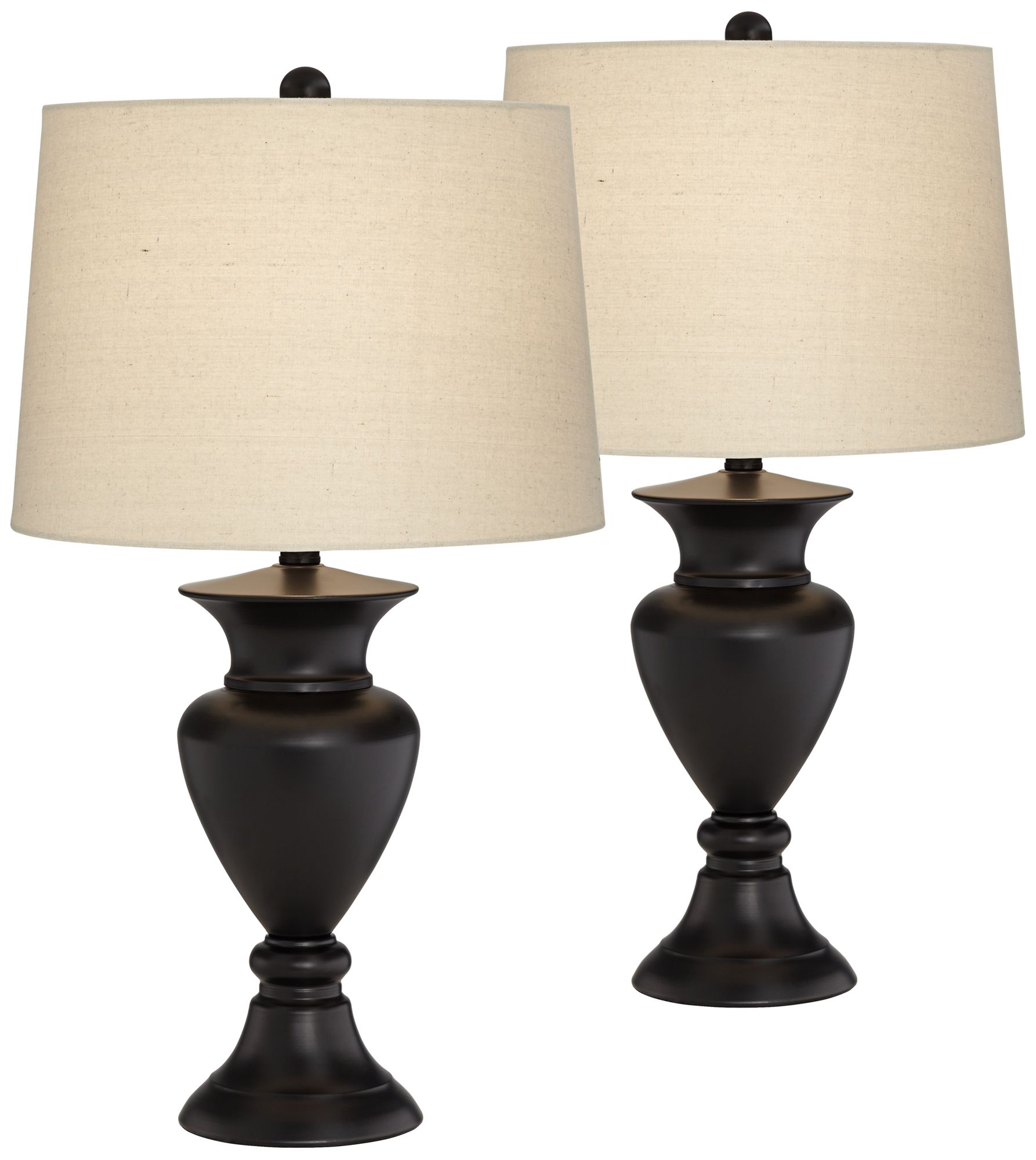 Bronze Metal Urn Table Lamps Set of 2 with WiFi Smart Sockets