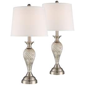Arden Brushed Nickel Column Lamp Set of 2 with WiFi Smart Sockets