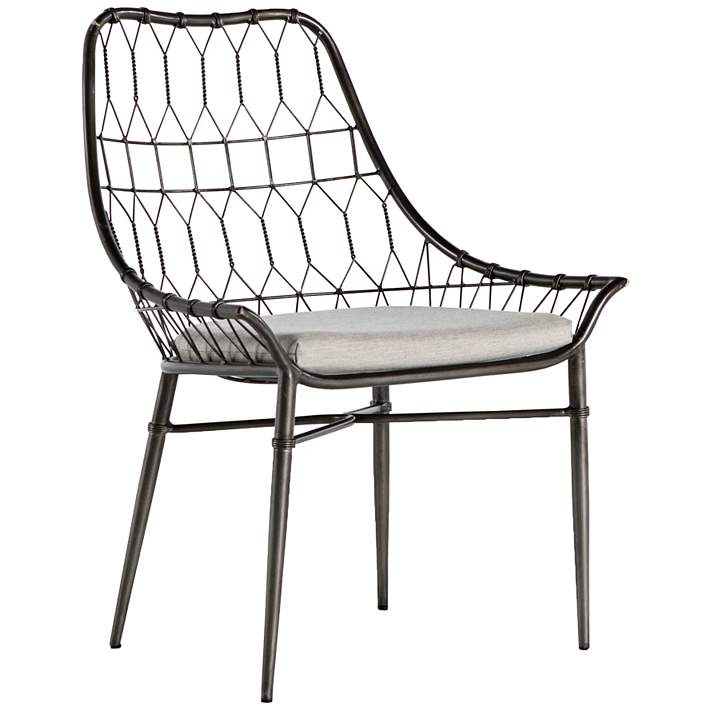 Arman Vintage Metal Outdoor Dining, Black Iron Outdoor Dining Chairs