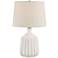 Logan Ribbed Ceramic Modern Table Lamp with Table Top Dimmer