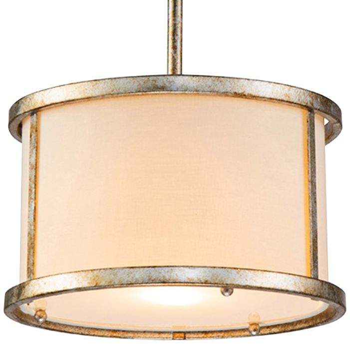 Lemuria 11" Wide Silver and Cream Drum Mini Pendant Light