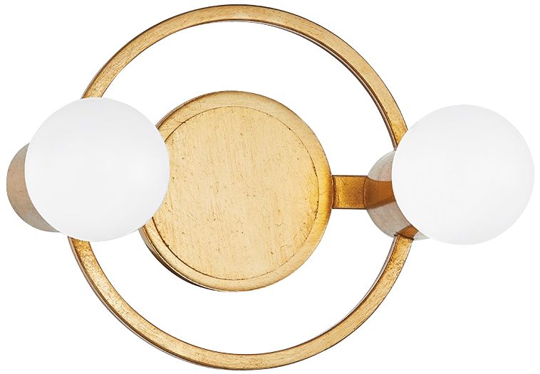 Mitzi Hope 8 1/4" High Gold Leaf 2-Light Wall Sconce