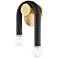 Mitzi Whit 11" High Aged Brass and Black 2-Light Wall Sconce