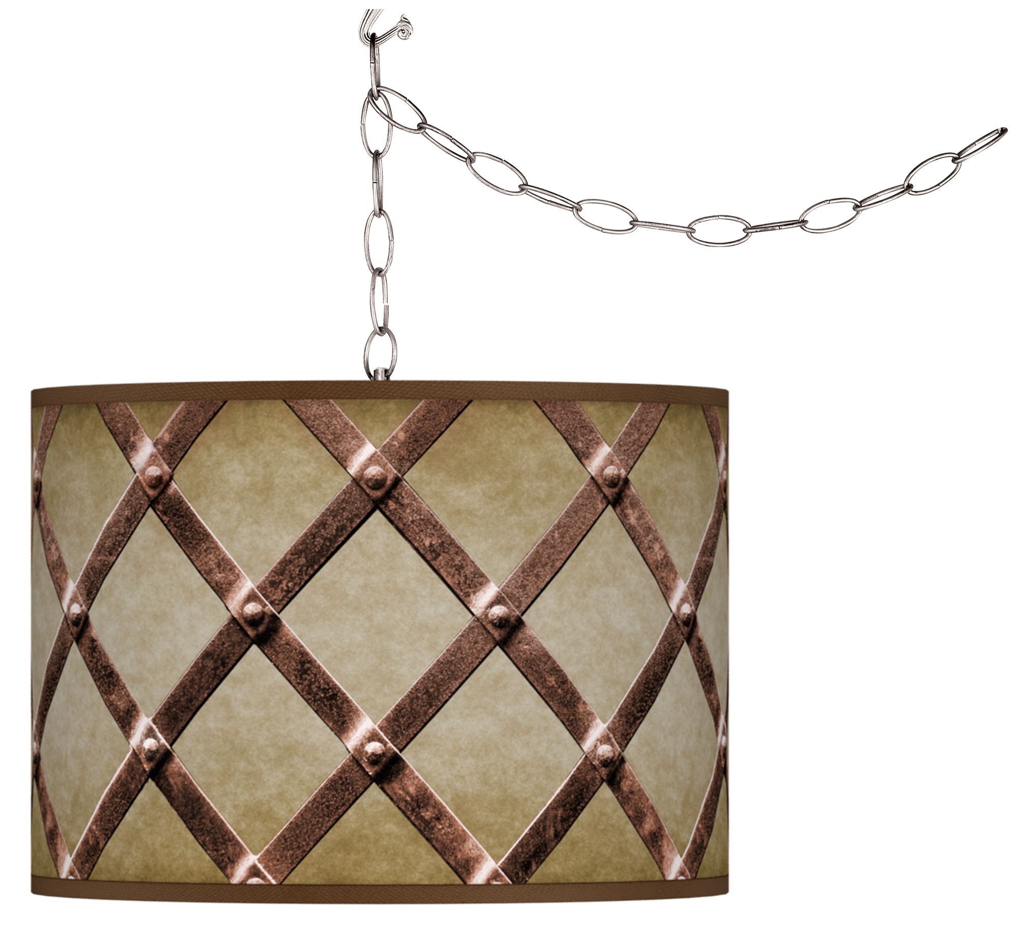 Metal Weave Giclee Glow Plug-In Swag Pendant