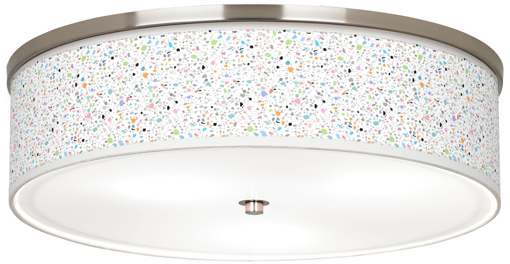 Colored Terrazzo Giclee Nickel 20 1/4" Wide Ceiling Light