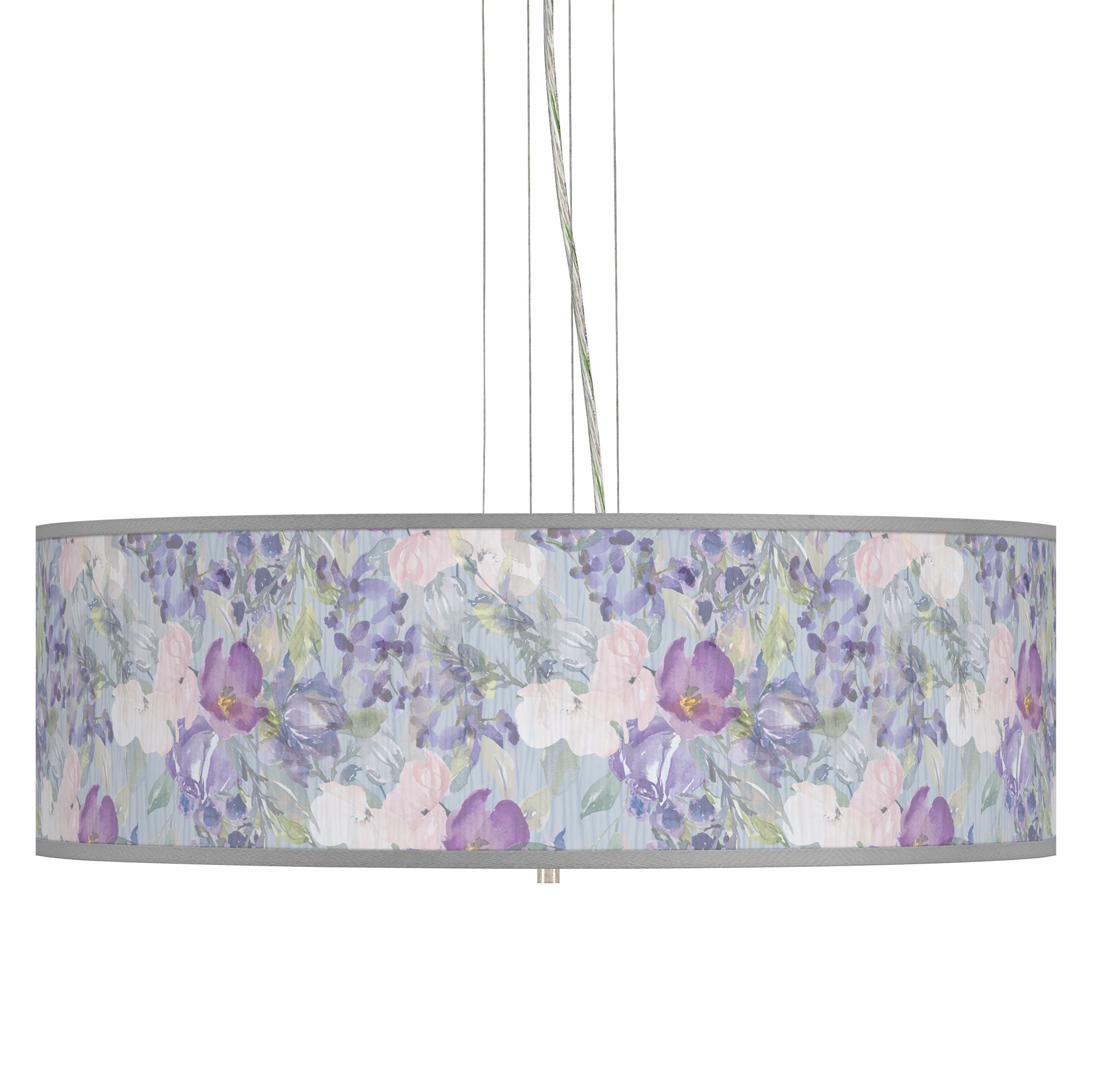 Spring Flowers Giclee 24" Wide 4-Light Pendant Chandelier