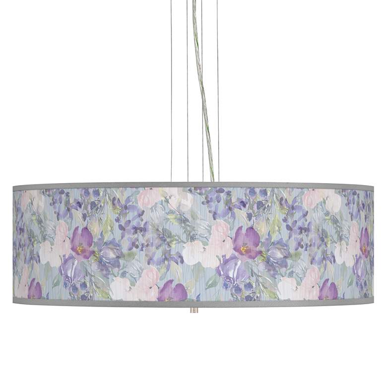 Spring Flowers Giclee 24&quot; Wide 4-Light Pendant Chandelier