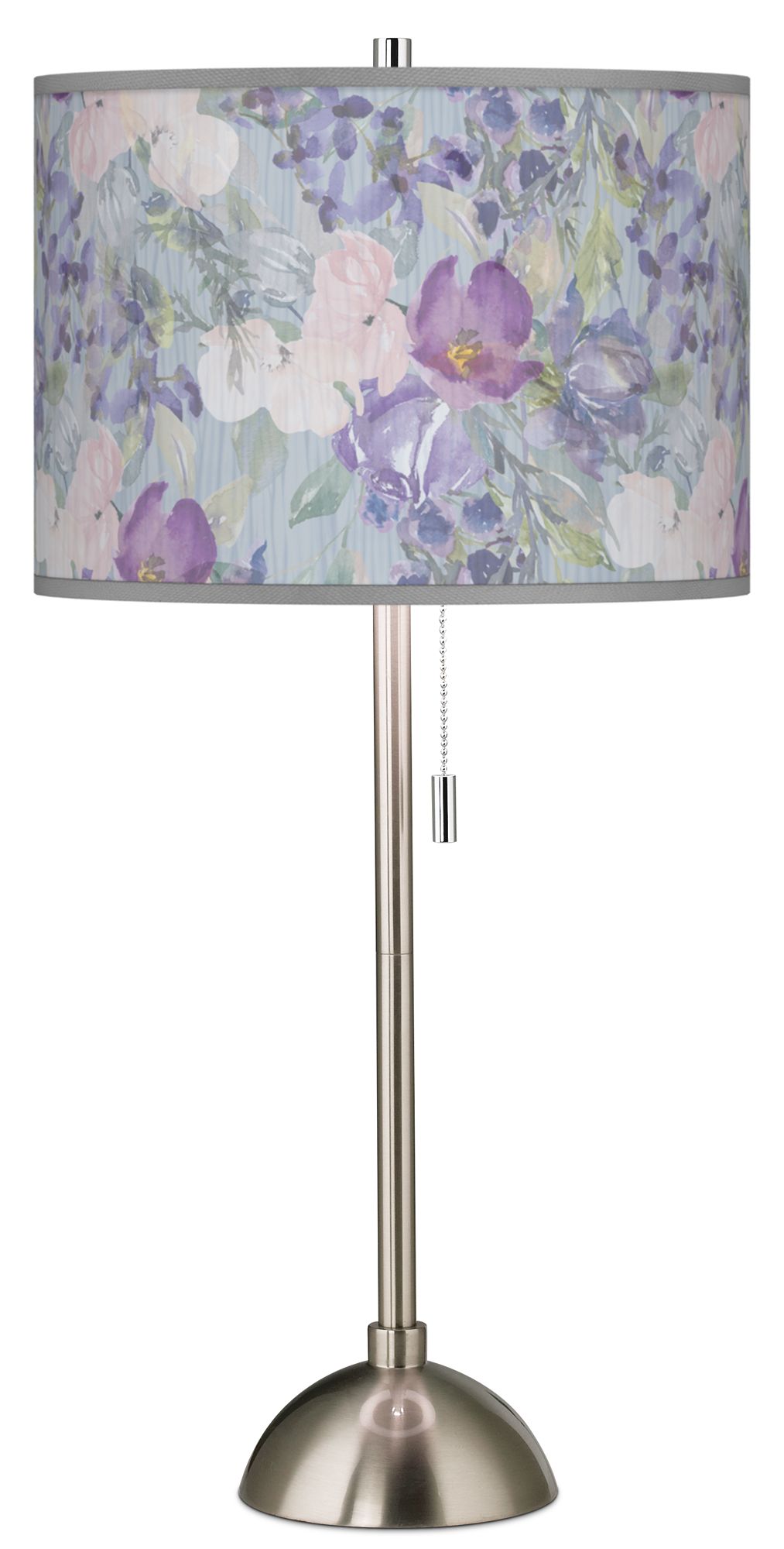 Spring Flowers Giclee Brushed Nickel Table Lamp