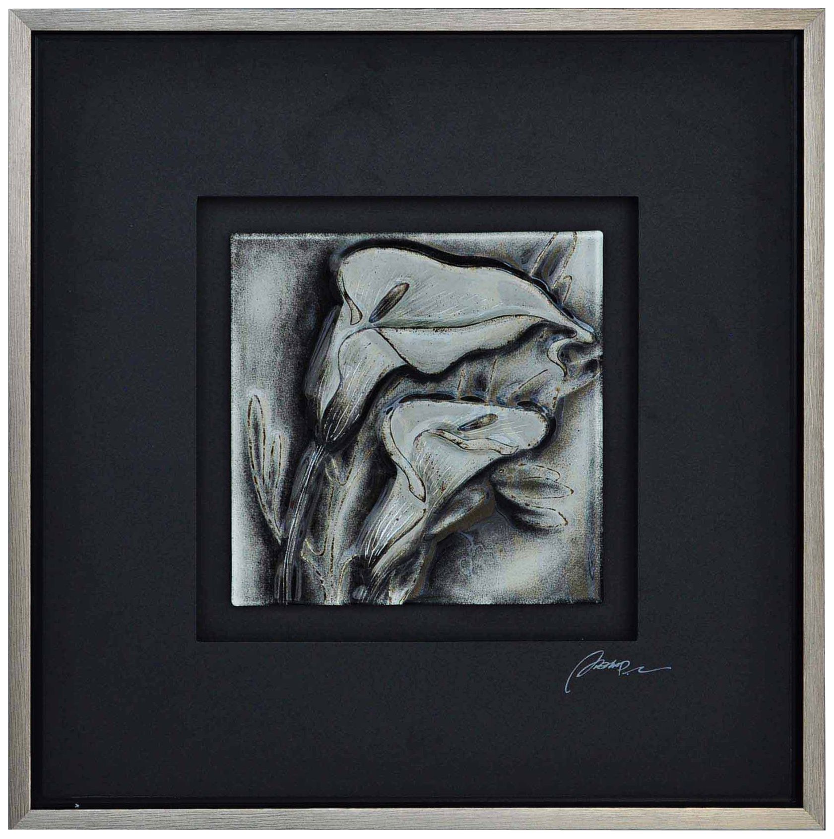 Crestview B&W Floral II 25 1/2" Square Canvas Wall Art