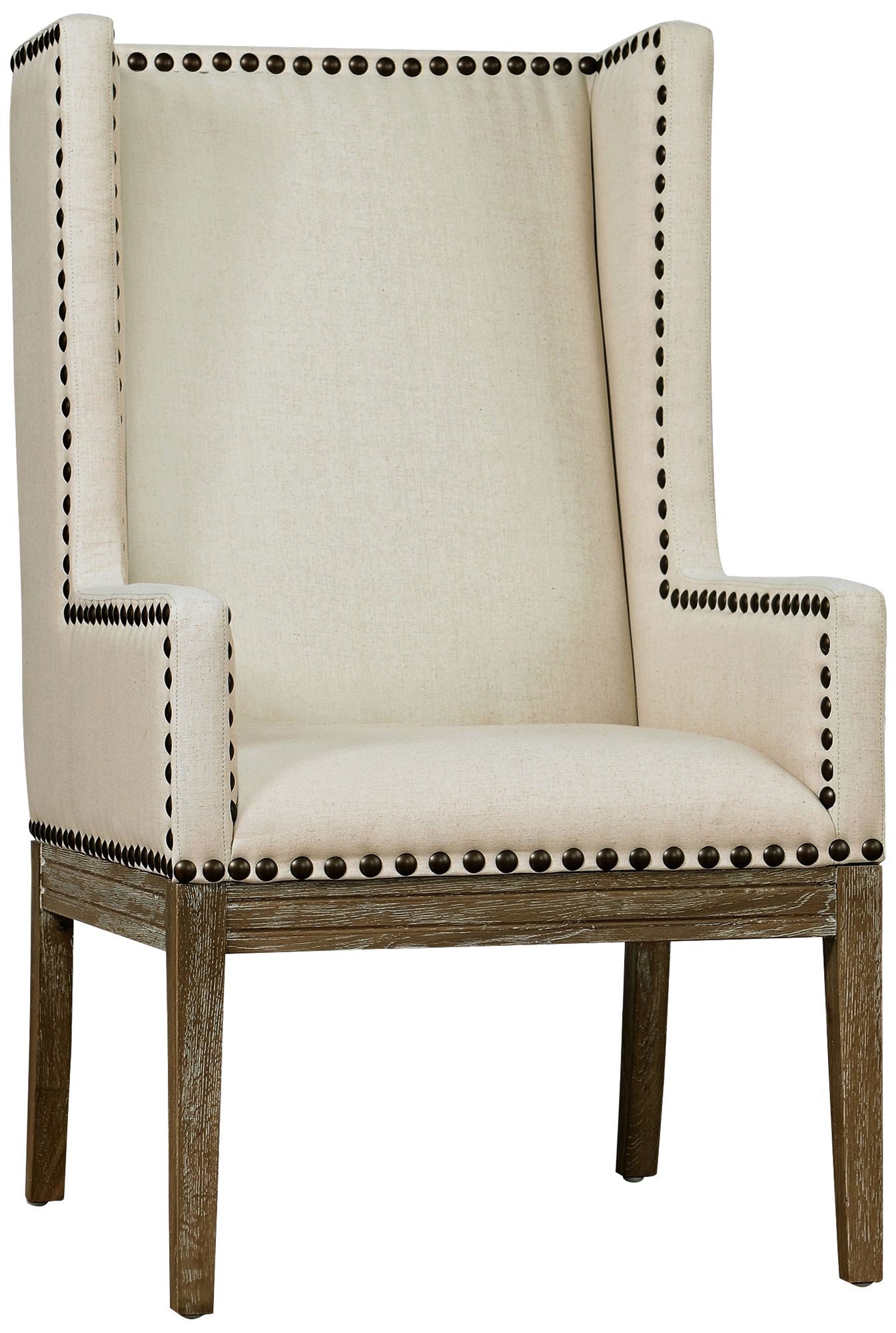Tribeca Reclaimed Oak Beige Linen Armchair