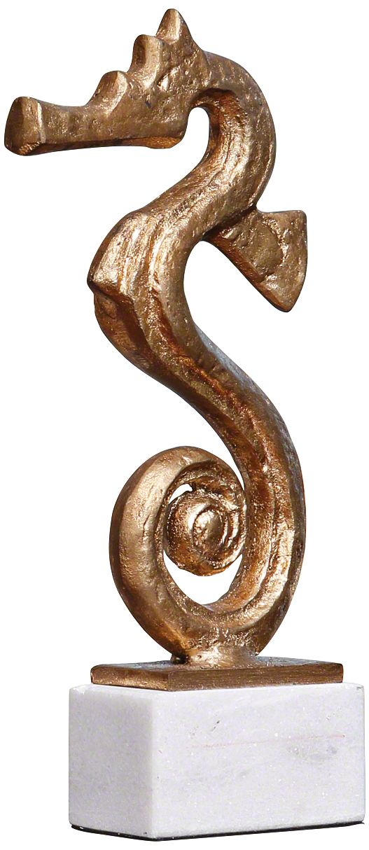Gold Seahorse 9 3/4" High Decorative Iron Sculpture
