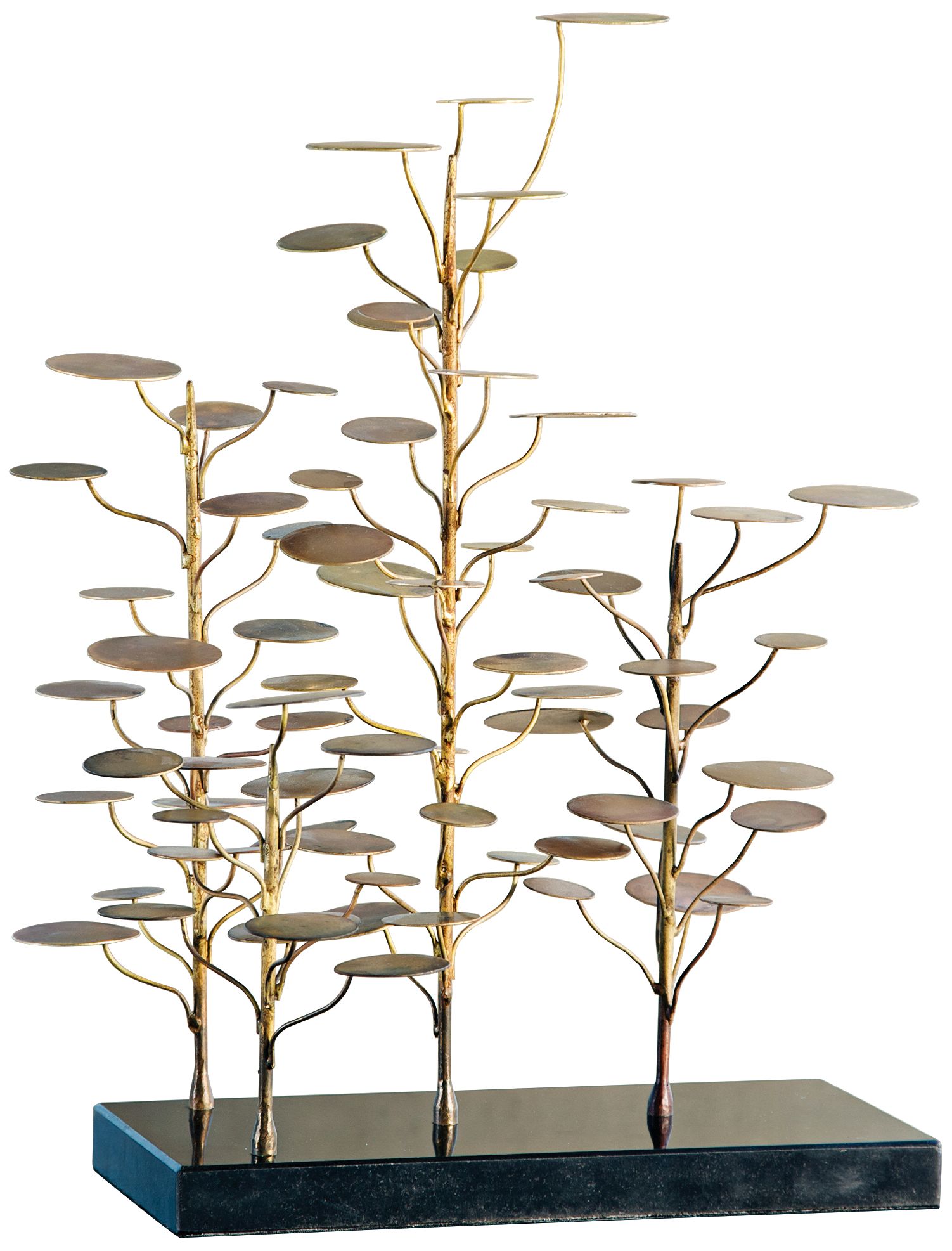 Eucalyptus Tree 18" High Gold and Black Modern Sculpture