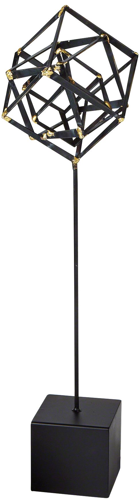 Tilted Cube 24" High Large Iron Sculpture