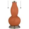 Robust Orange Gourd-Shaped Table Lamp with Alabaster Shade