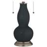 Black of Night Gourd-Shaped Table Lamp with Alabaster Shade