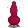 French Burgundy Gourd-Shaped Table Lamp with Alabaster Shade