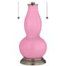 Candy Pink Gourd-Shaped Table Lamp with Alabaster Shade