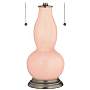 Linen Gourd-Shaped Table Lamp with Alabaster Shade