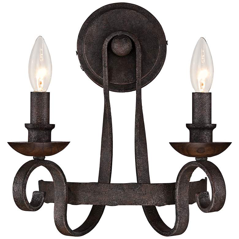Quoizel Noble 13&quot; High Rustic Black Wall Sconce