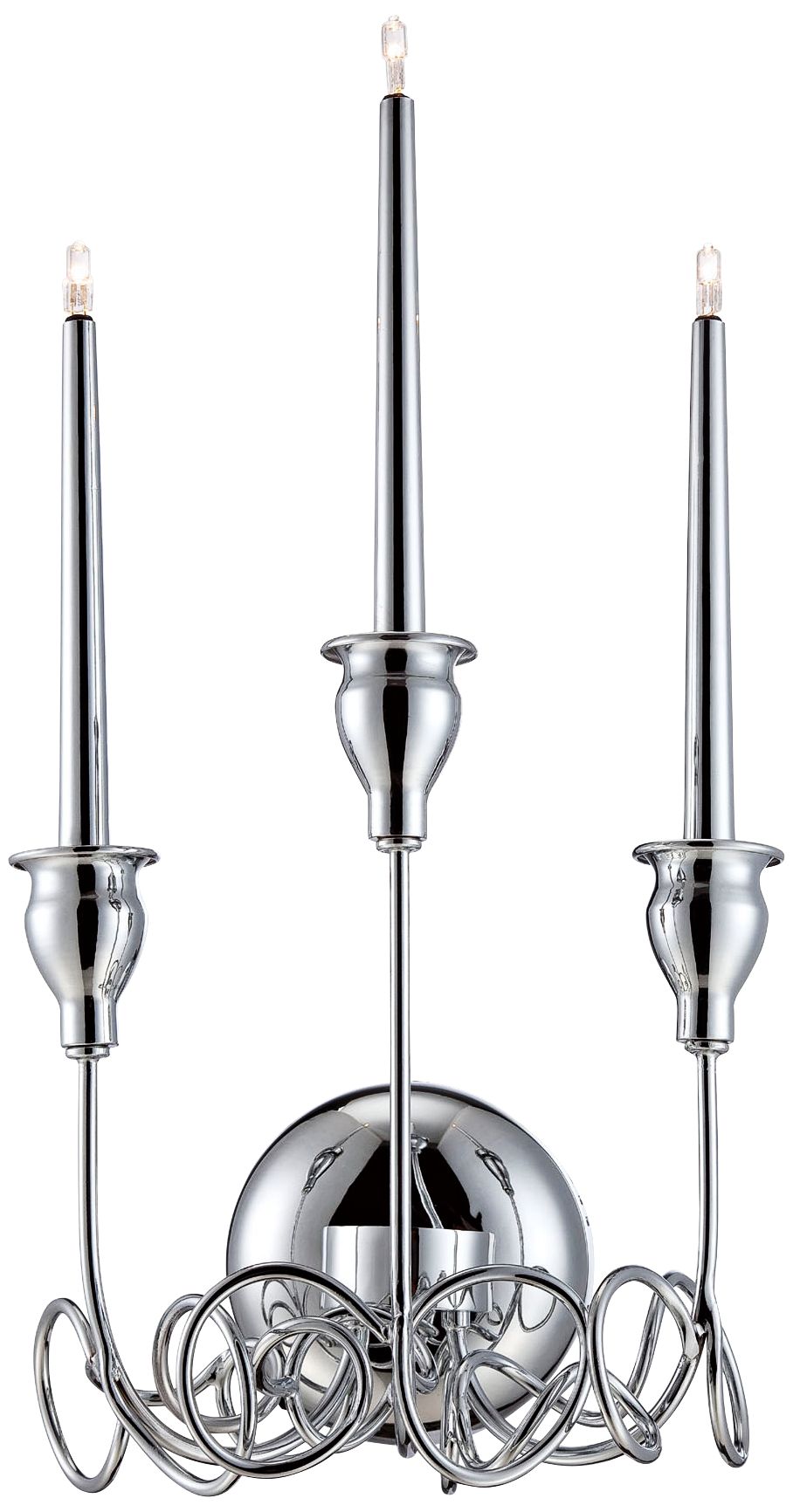Eurofase Candela 16 1/2" High Chrome 3-Light Wall Sconce