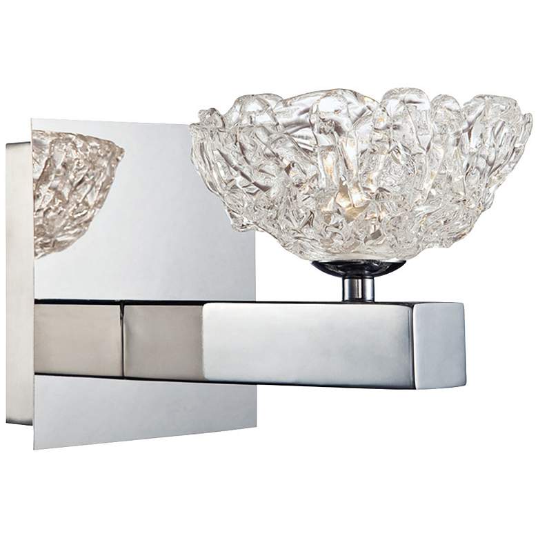 Eurofase Caramico 5 3/4&quot; High Clear Ice Glass Wall Sconce