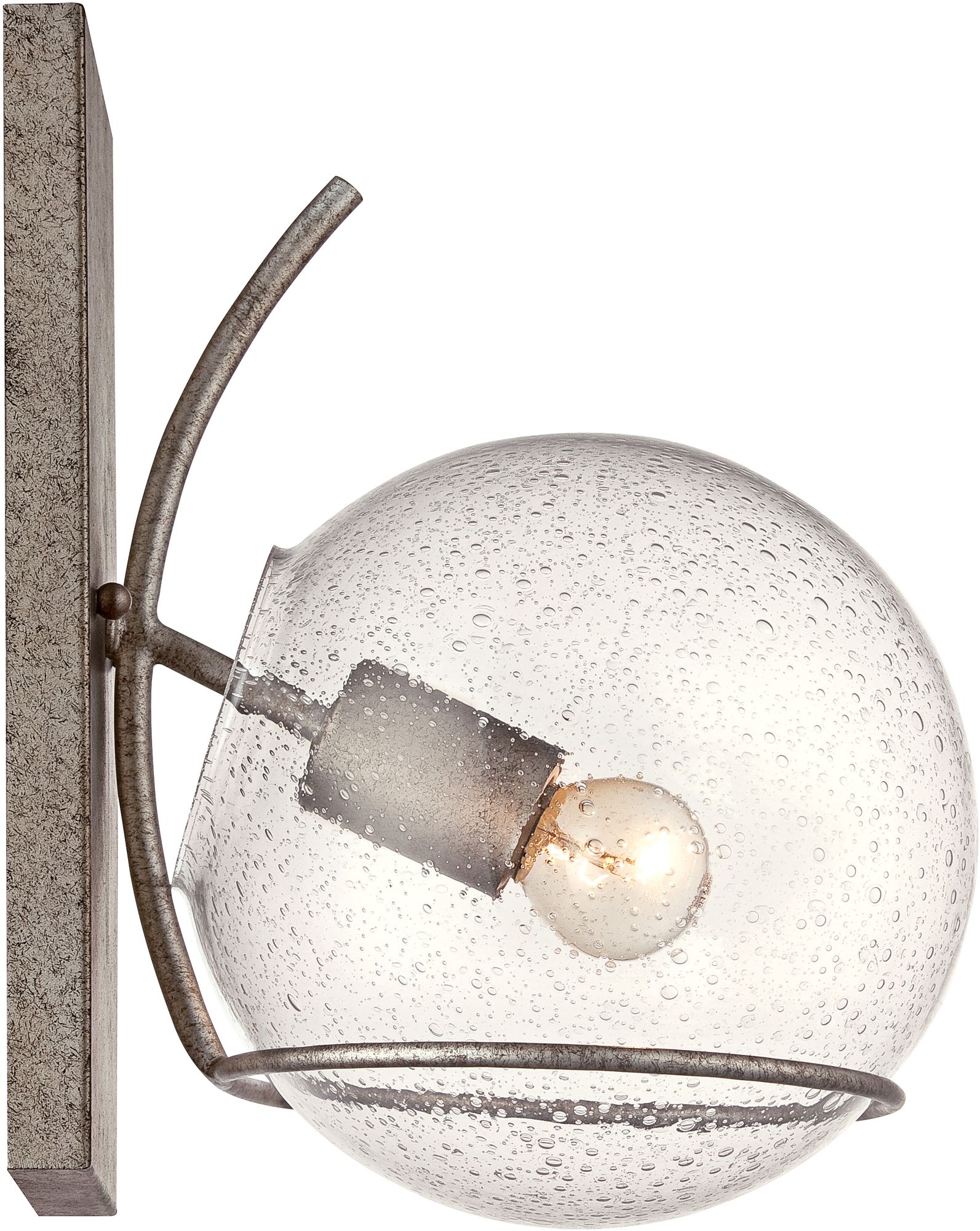 Varaluz Watson 13"H Silver Age Seedy Glass Wall Sconce