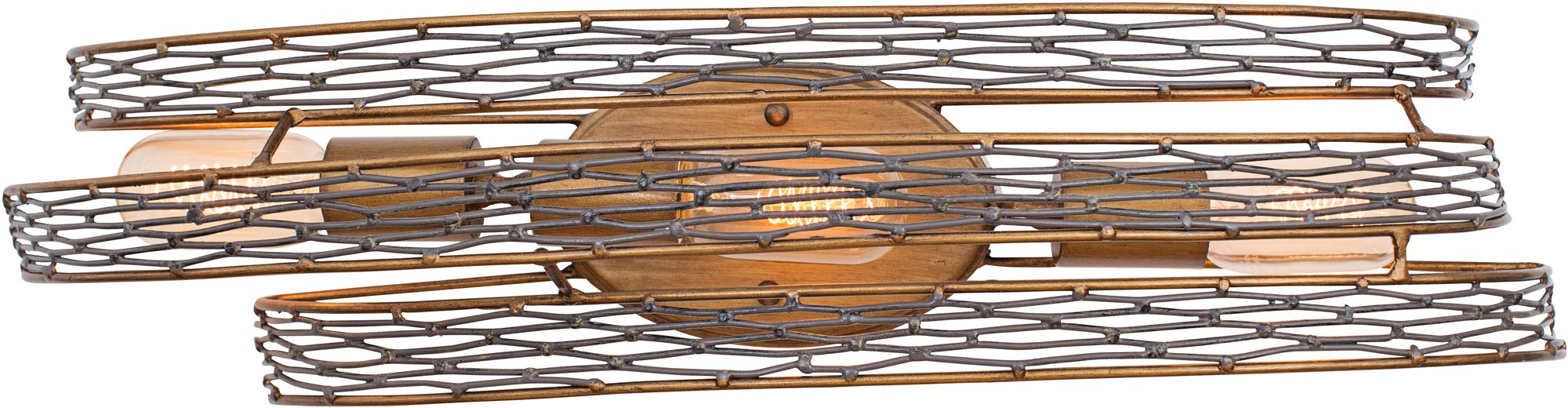 Varaluz Flow 24" Wide 3-Light Ore Steel Mesh Bath Light