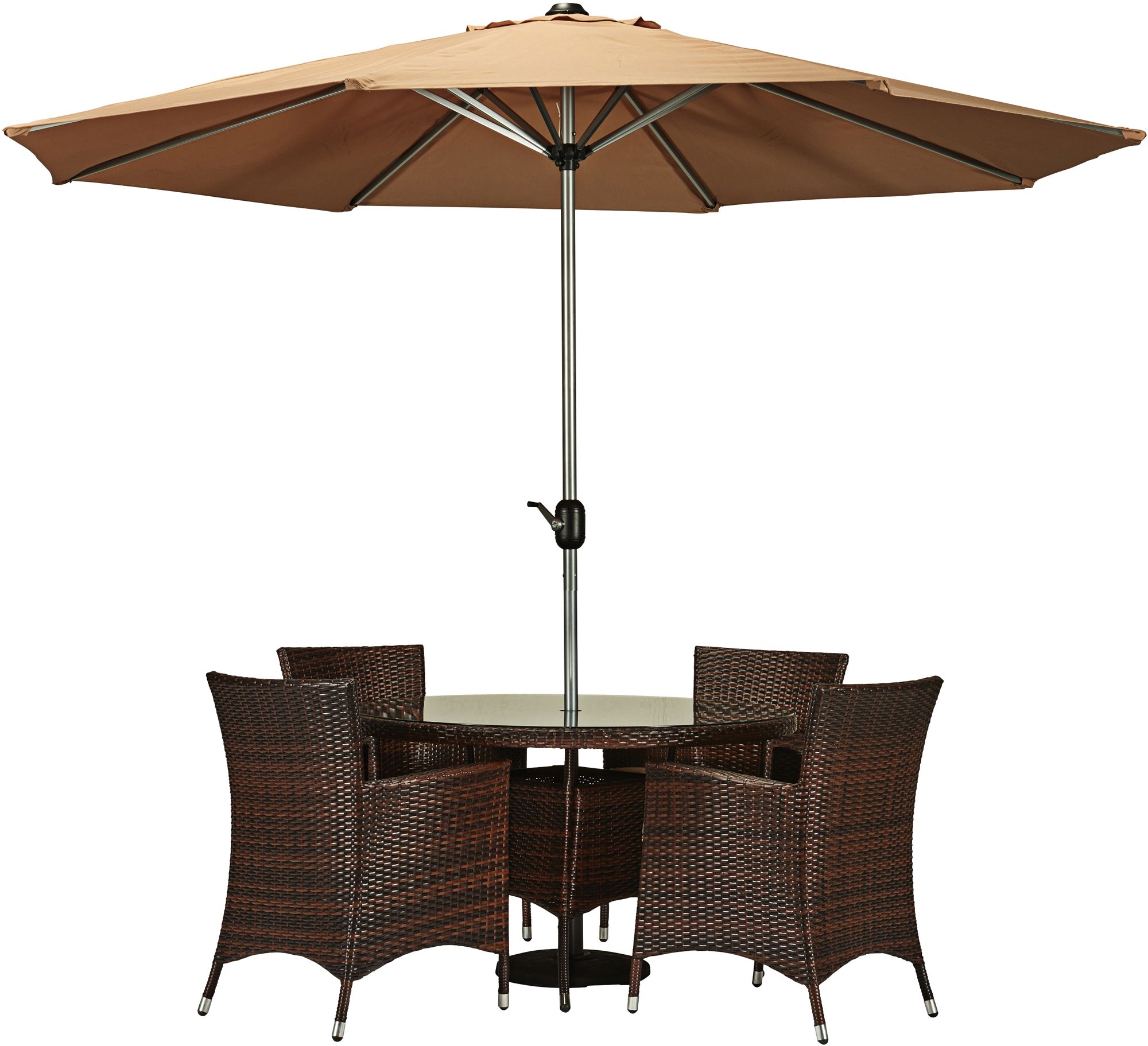 Gita Dark Brown Wicker 6-Piece Outdoor Dining Set