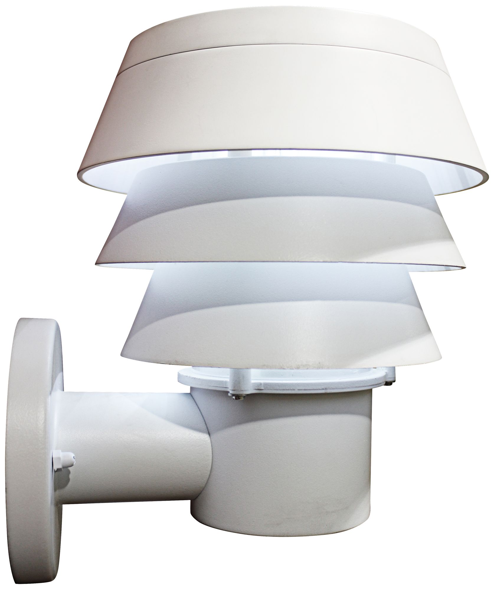 Triple Tier 10" High White Solar LED Outdoor Wall Light