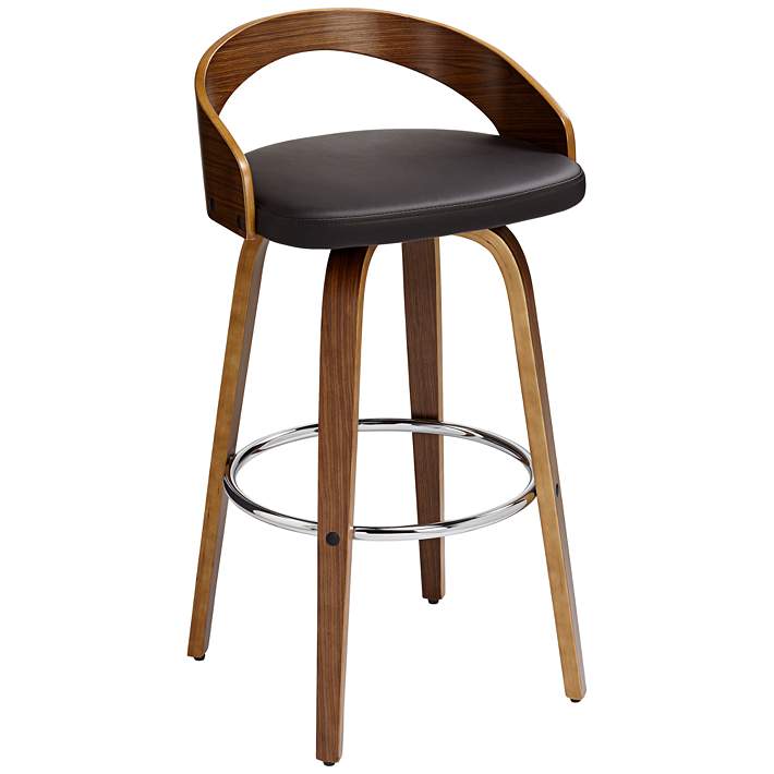 Gratto 29 1 4 Chocolate Brown Faux, Chocolate Leather Bar Stools
