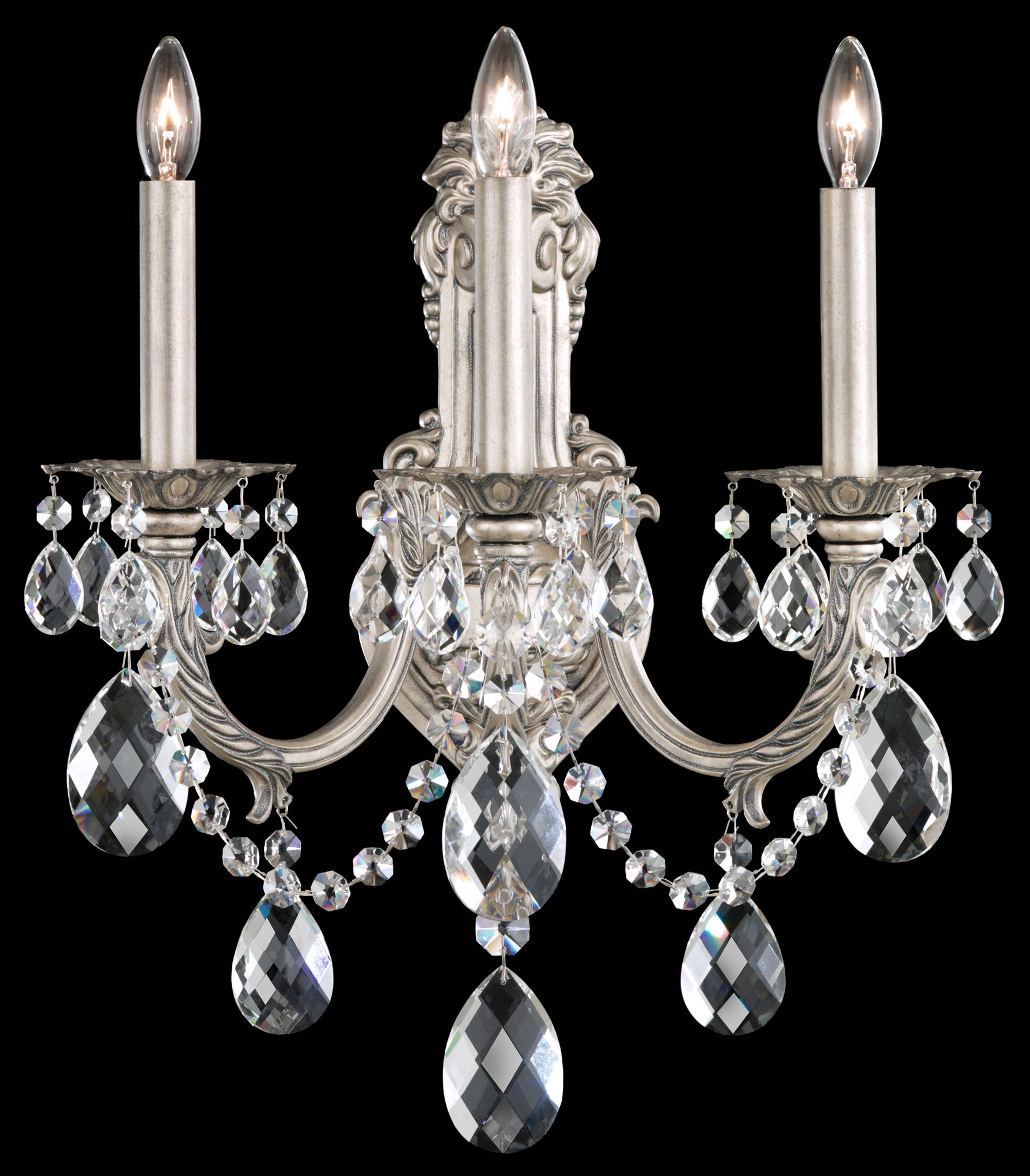 Schonbek Alea 17 1/2"H Roman Silver 3-Light Wall Sconce