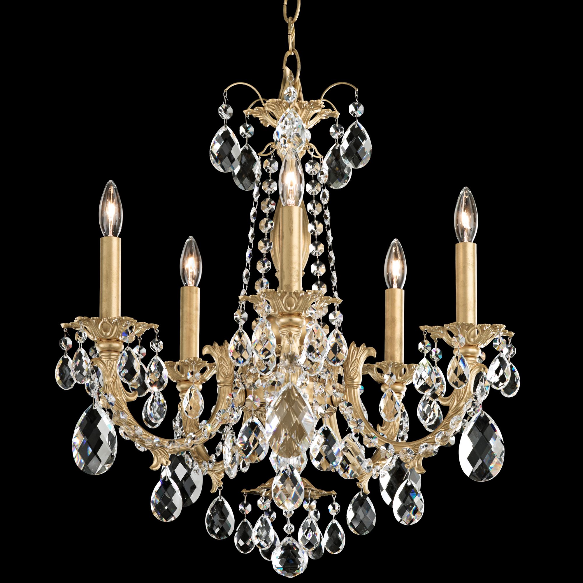 Schonbek Alea 19" Wide Heirloom Gold 5-Light Chandelier