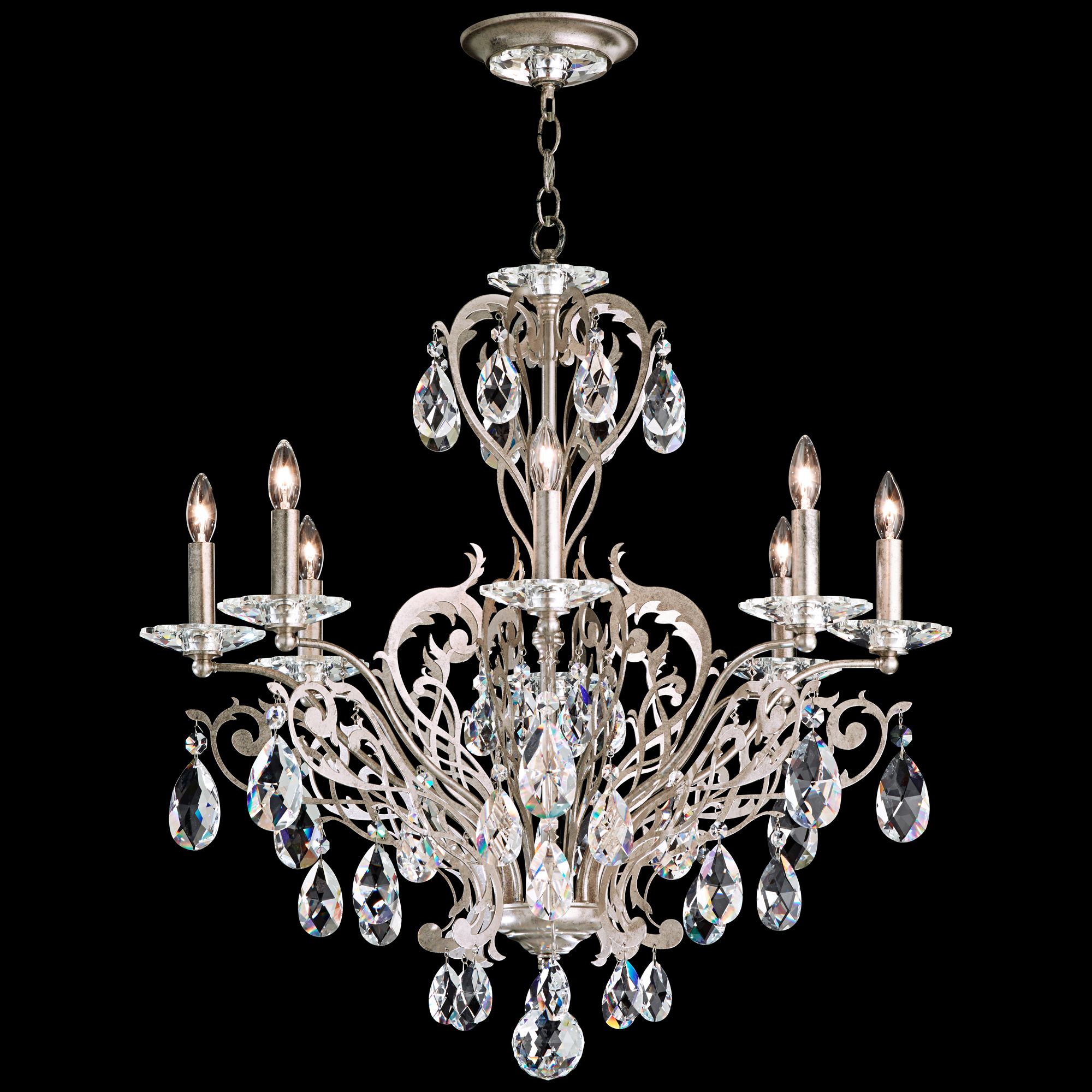 Schonbek Filigrae 26"W Antique Silver 8-Light Chandelier