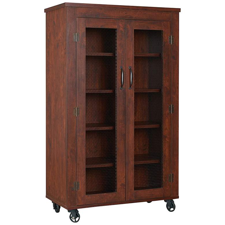 Weaver 52&quot; Vintage Walnut 5-Shelf Rolling Storage Cabinet