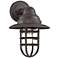 Marlowe 13 1/4" High Bronze Hooded Cage Outdoor Wall Light
