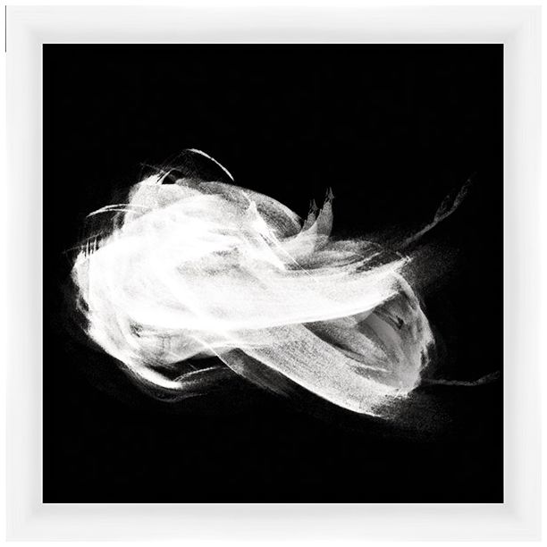 Abstract Black and White 22" Square Framed Wall Art