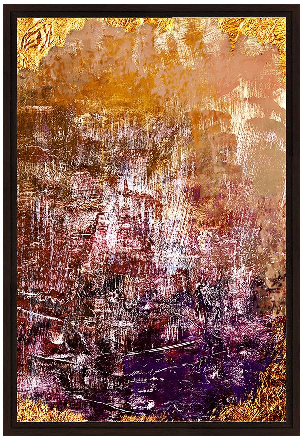 Orange and Violet Grunge II 37 3/4" High Canvas Wall Art
