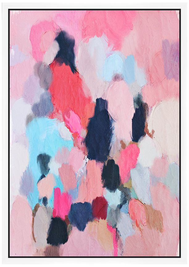 Pink Contemporary I 37 3/4" High Framed Canvas Wall Art