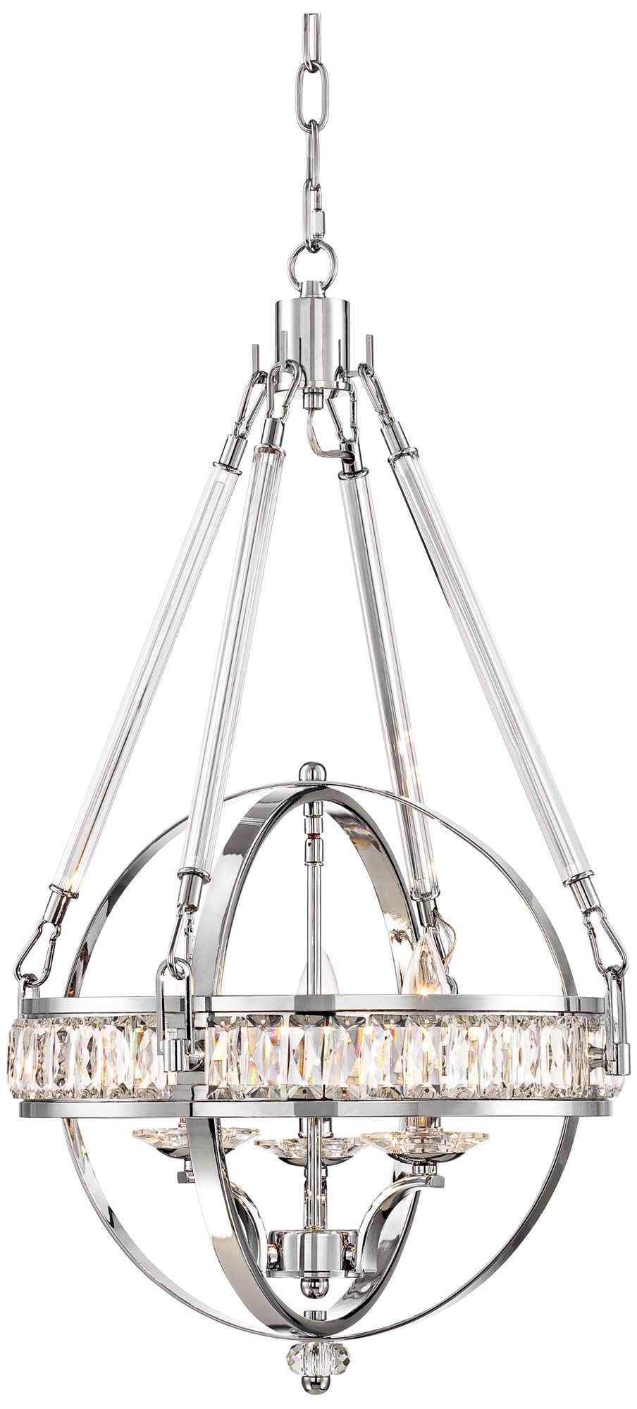 Victoria Chrome 16" Wide Clear Crystal Chandelier 8G407 Lamps Plus