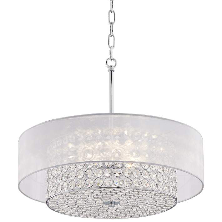 Possini Euro Viviette 20 W Chrome And Crystal Pendant Light 8g479 Lamps Plus - Home Decorators Collection 6 Light Chrome Crystal Chandelier