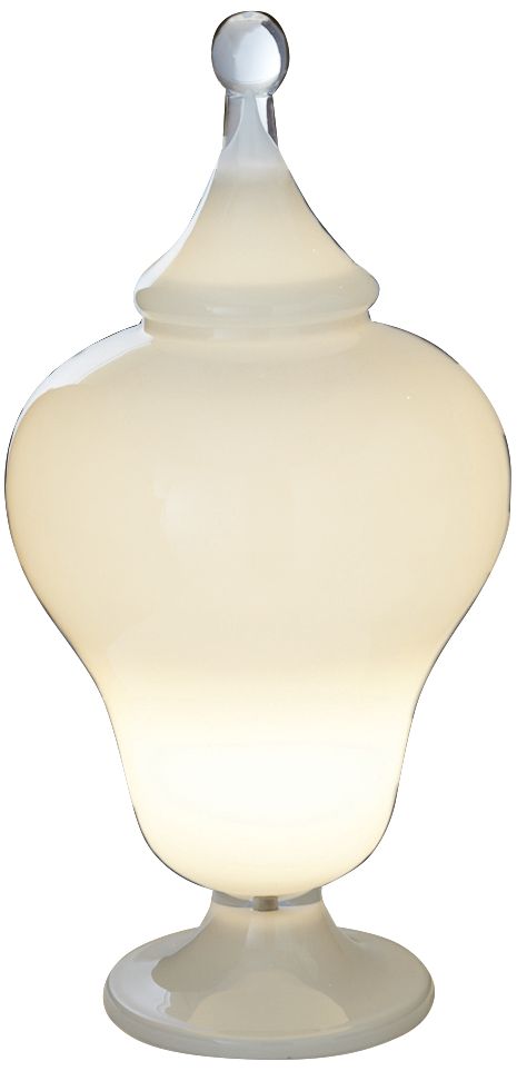 Lighted Bombe 29" High Polished Glass Urn Table Lamp
