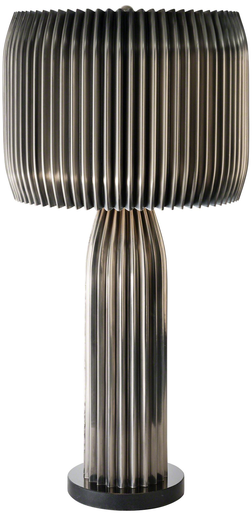 Crimp Antique Nickel Finish Modern Table Lamp