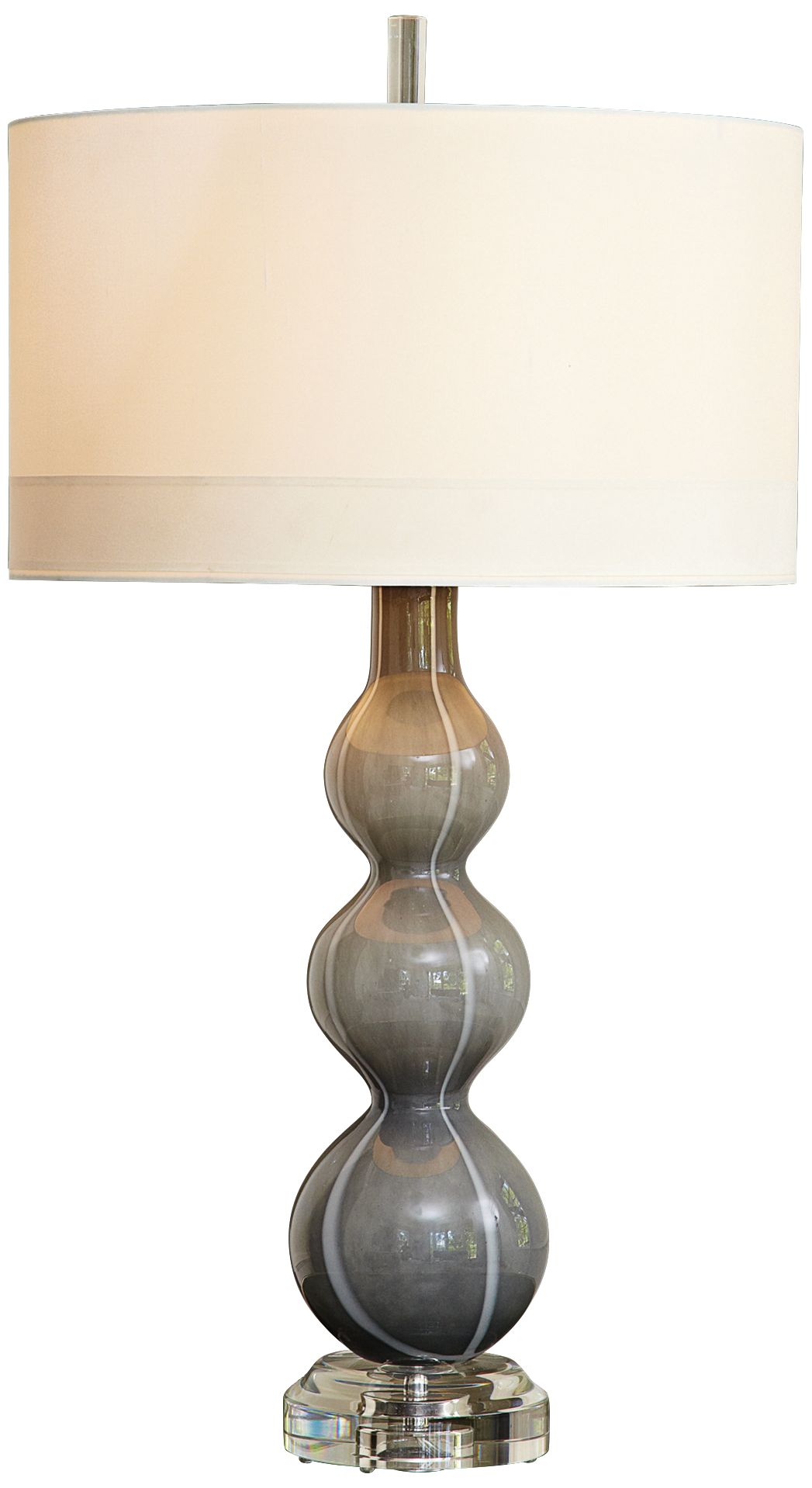 Cloud Dark Gray Art Glass Table Lamp
