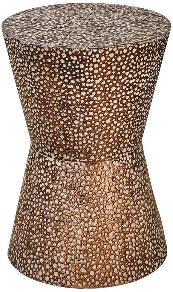 Cutler 14" Wide Antiqued Copper Bronze Modern Accent Table