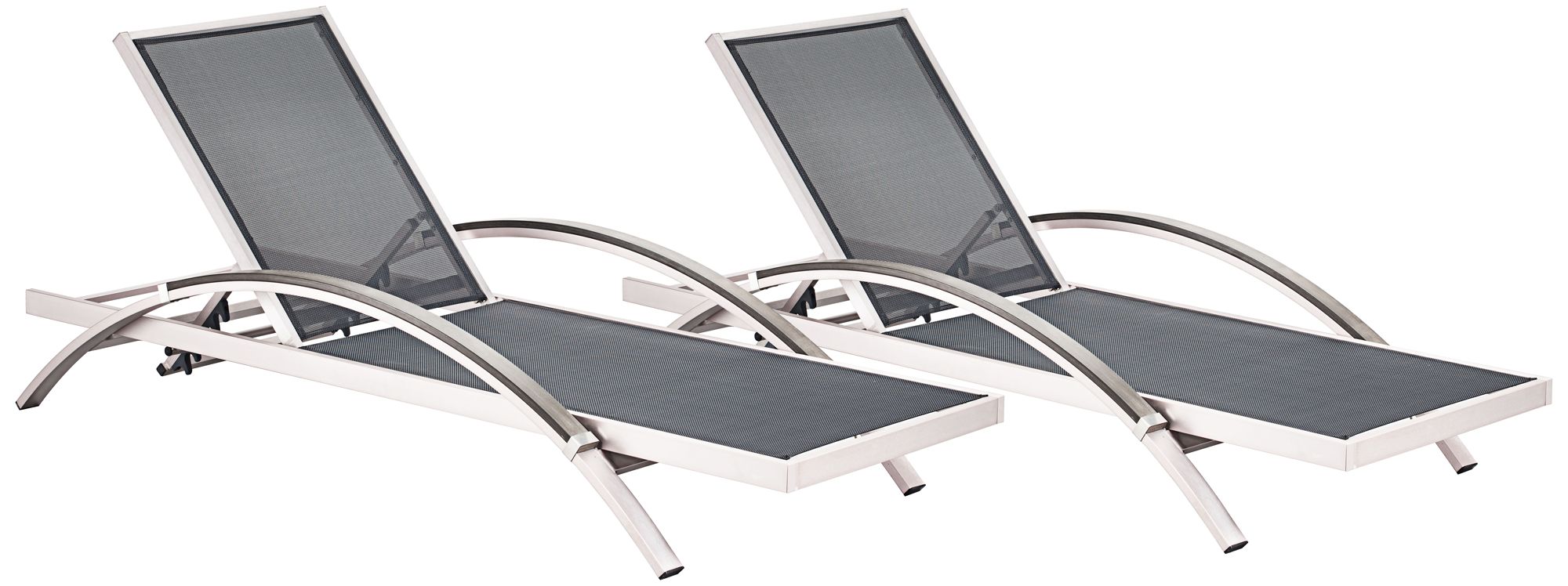 Zuo Metropolitan Mesh Steel-Arm Outdoor Aluminum Chaise