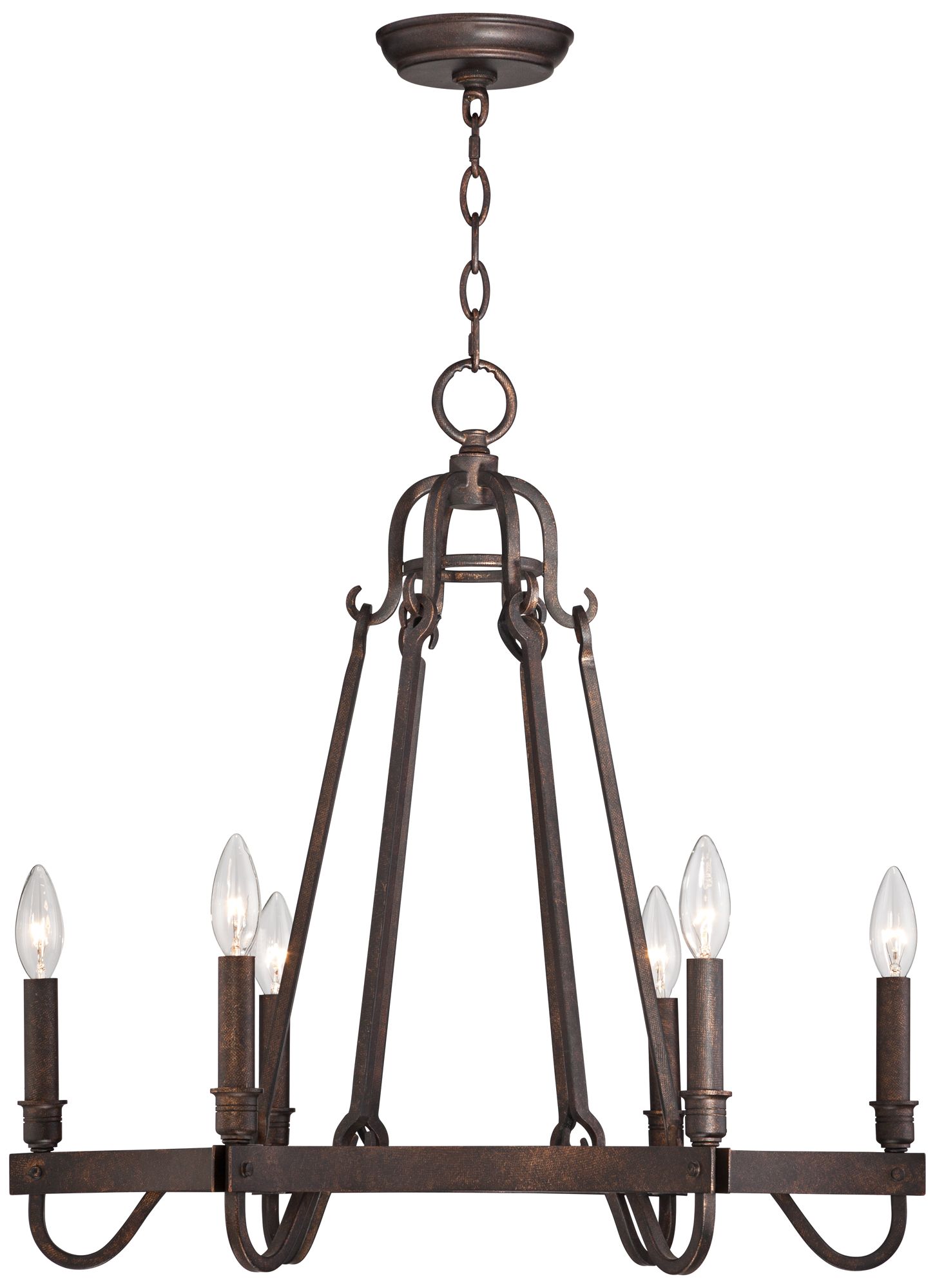 Raymore 23 1/2" Wide Rustic Bronze 6Light Chandelier 8H743 Lamps